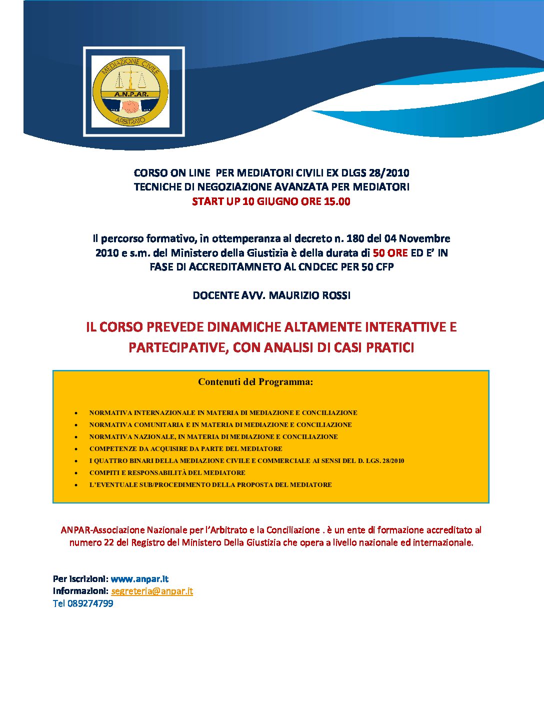 Al momento stai visualizzando WEBINAR: Corso base per mediatore civile – Sturt up 10 giugno ore 15.00